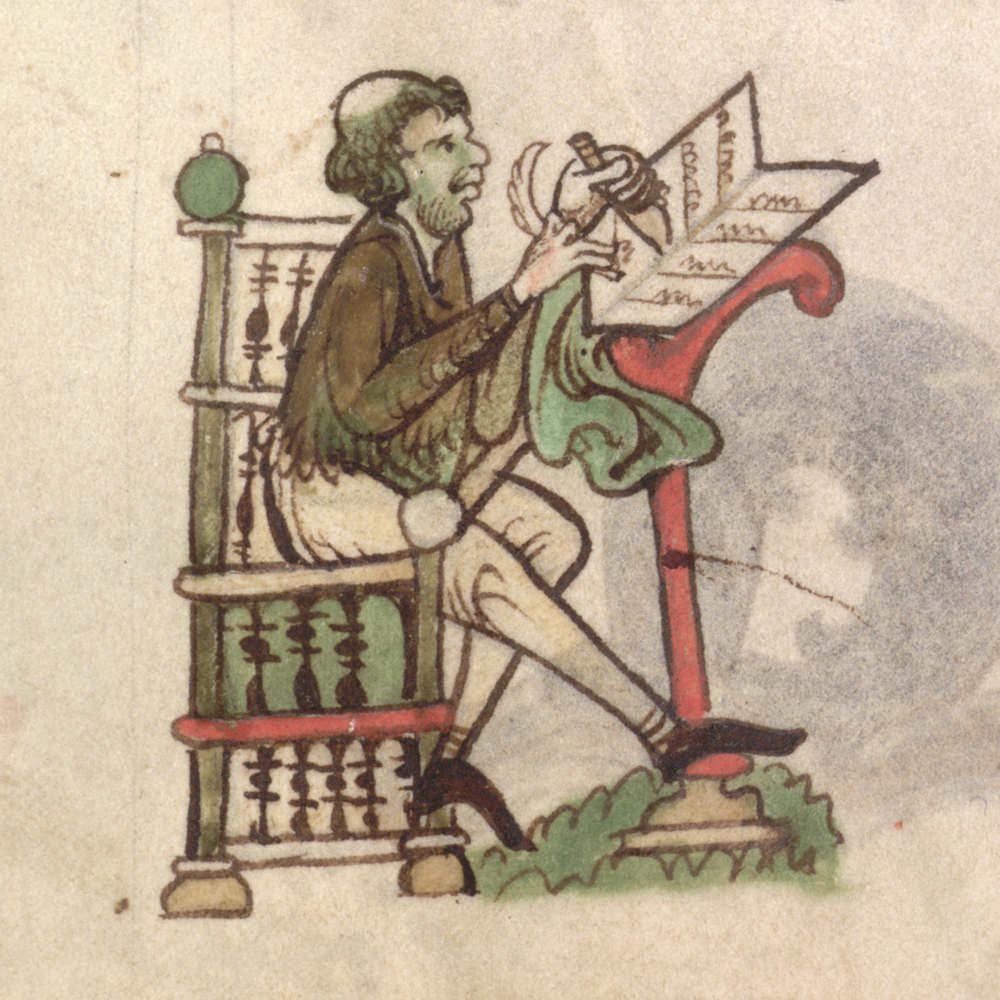 Illustration of monastic scribe