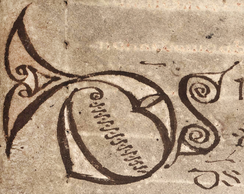 Detailed image of part of manuscript page